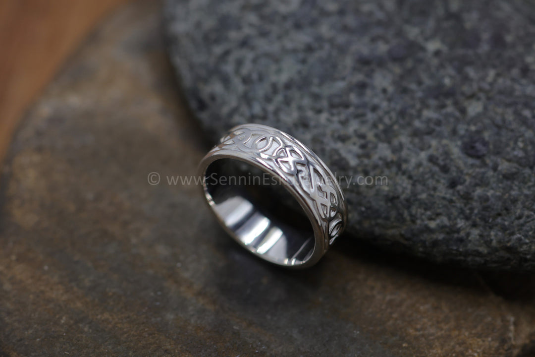 READY TO SHIP Wide Celtic Knot Ring, Var 2, Size 10