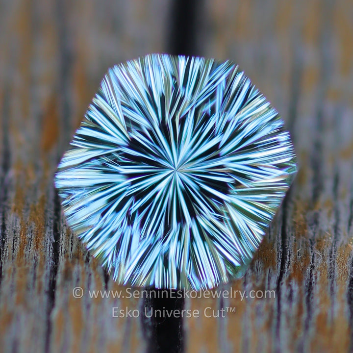 1.3 carat Mint Blue Tourmaline Hexagonal Cushion - 7x6mm - Esko Universe Cut ™