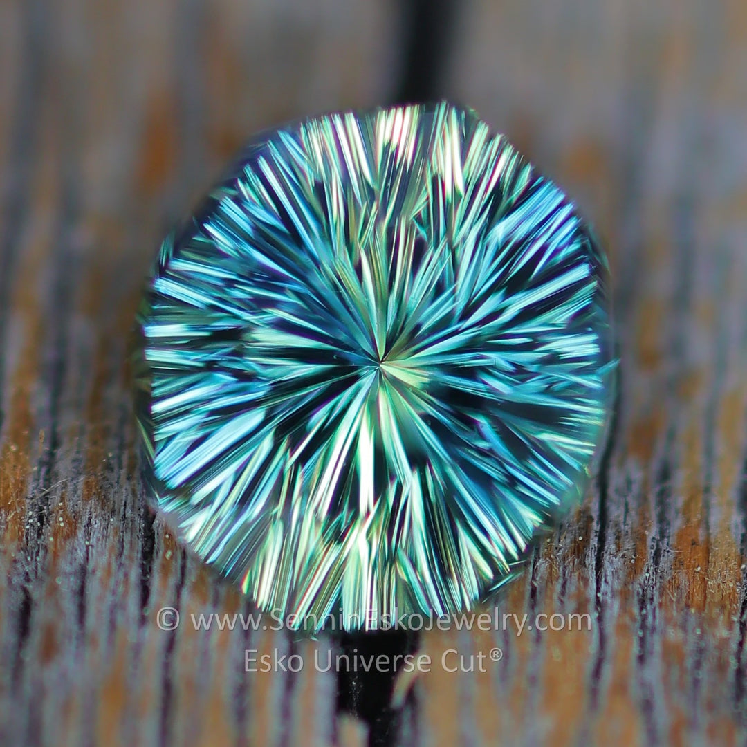 2.2 Carat Yellow/Green Striped Parti Sapphire Moval - 7.9x6.8mm - Esko Universe Cut ®