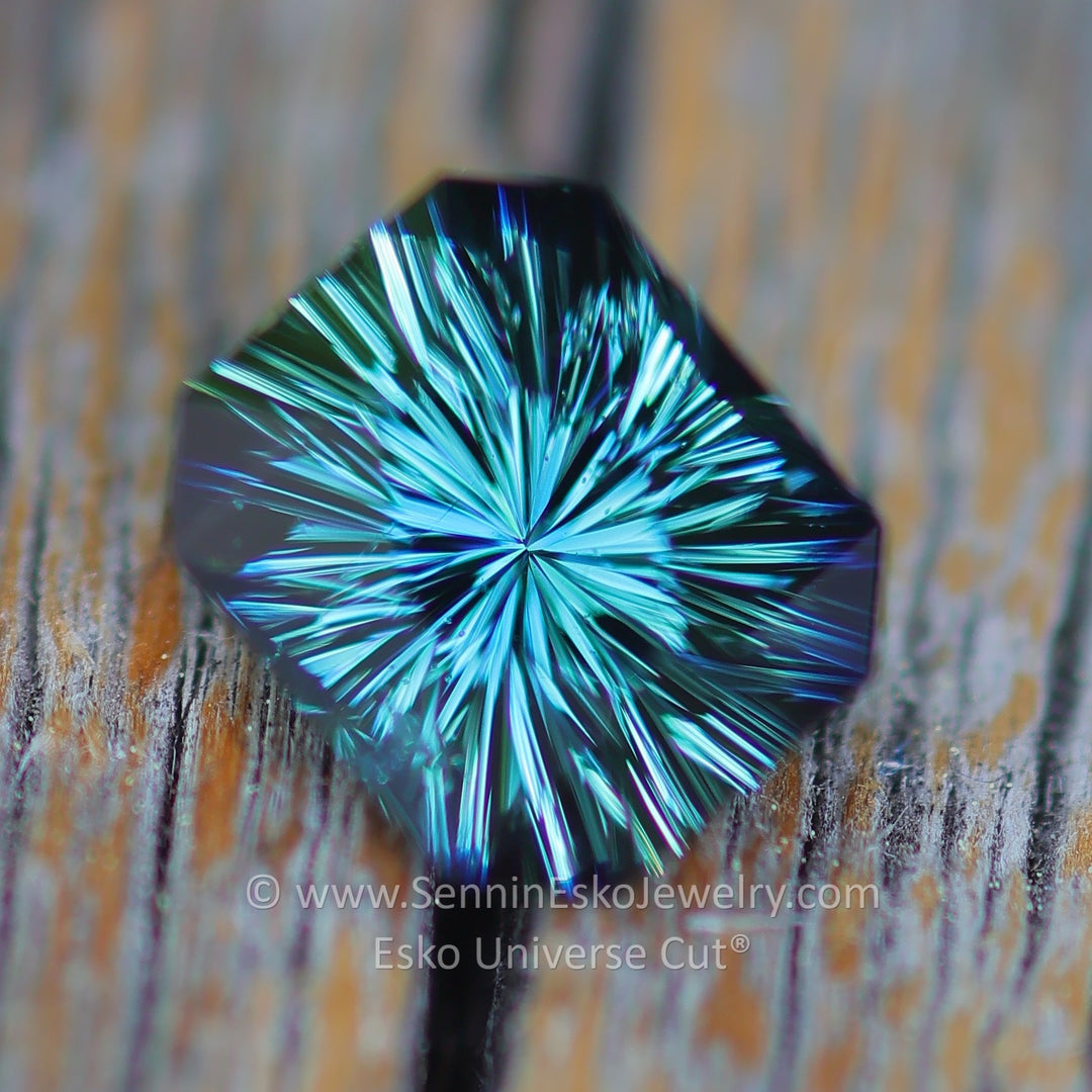 1.47 Carat Sultry Green/Blue Sapphire Octagon - 6.9x5.8mm - Esko Universe Cut ®