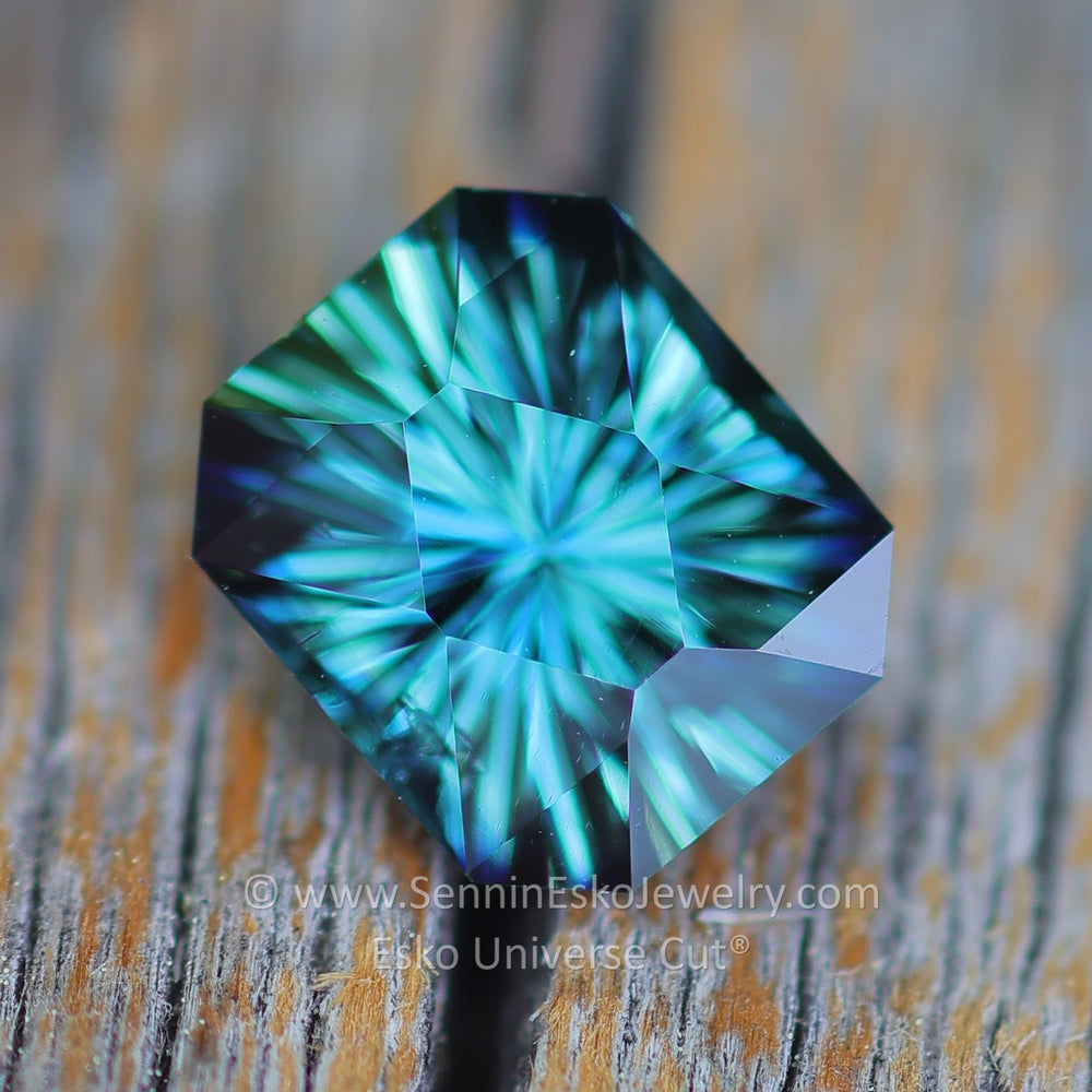 1.47 Carat Sultry Green/Blue Sapphire Octagon - 6.9x5.8mm - Esko Universe Cut ®