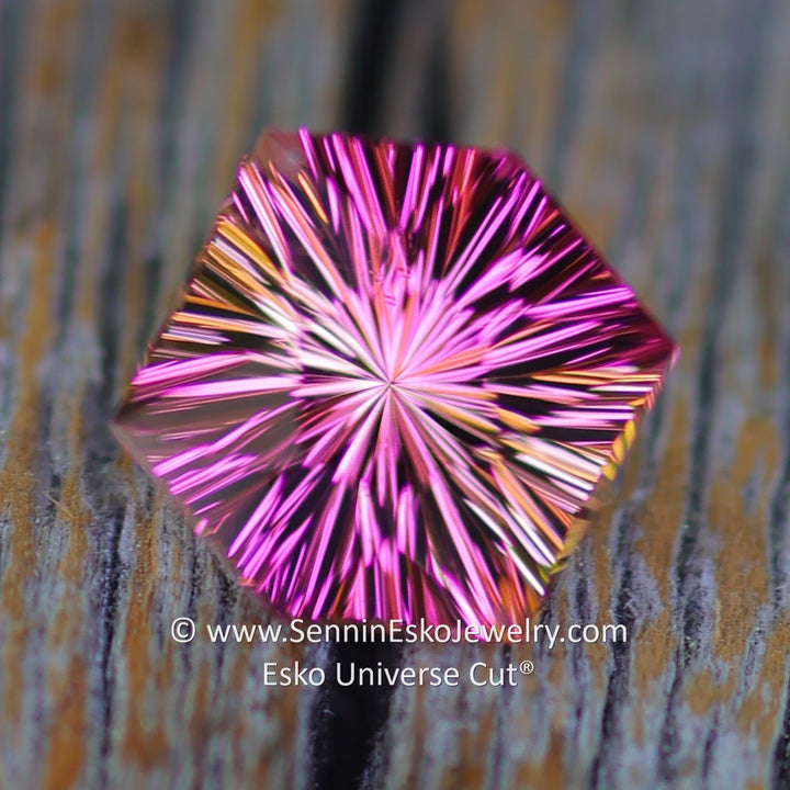 1 carat Light Sunset Tourmaline Hexagon - 6.9x6.1mm - Esko Universe Cut ®