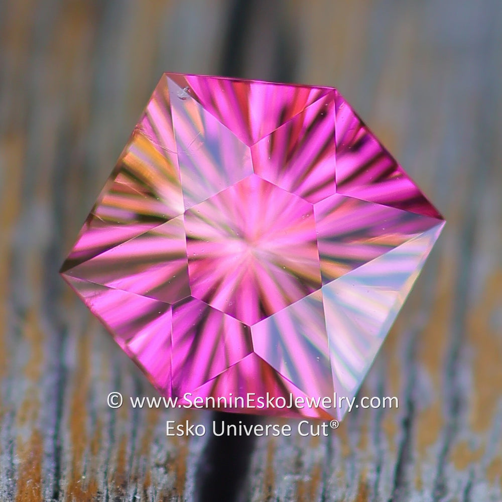 1 carat Light Sunset Tourmaline Hexagon - 6.9x6.1mm - Esko Universe Cut ®