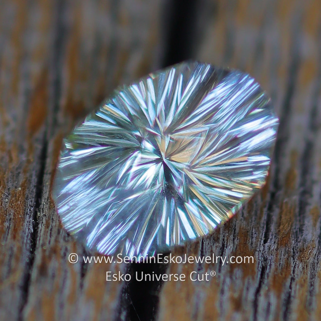 1.03 Carat Silver Sapphire Oval - 6.8x4.8mm - Esko Universe Cut ®