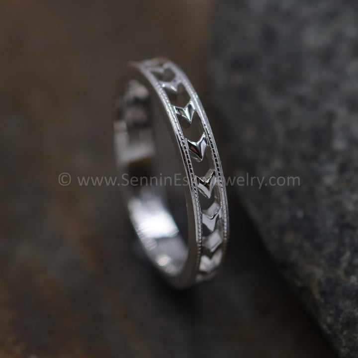 Silver Chevron Stacking Ring