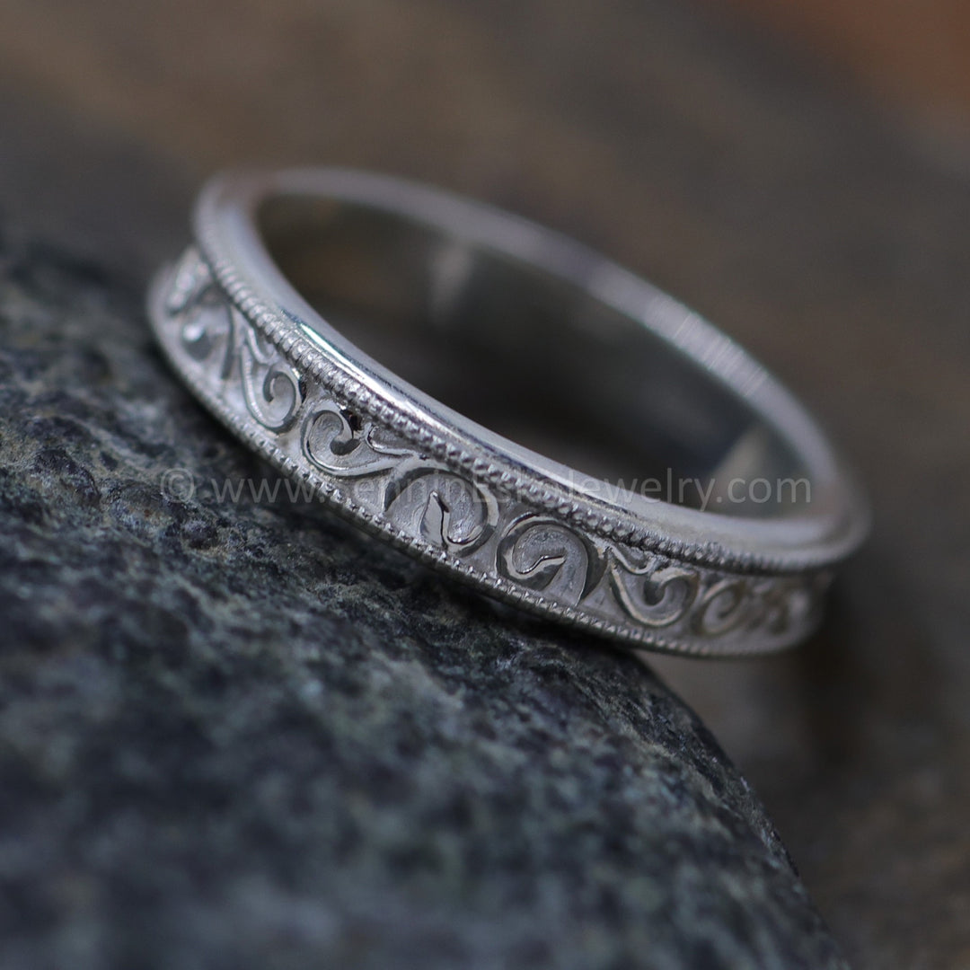 Silver Floral/Scroll Stacking Ring