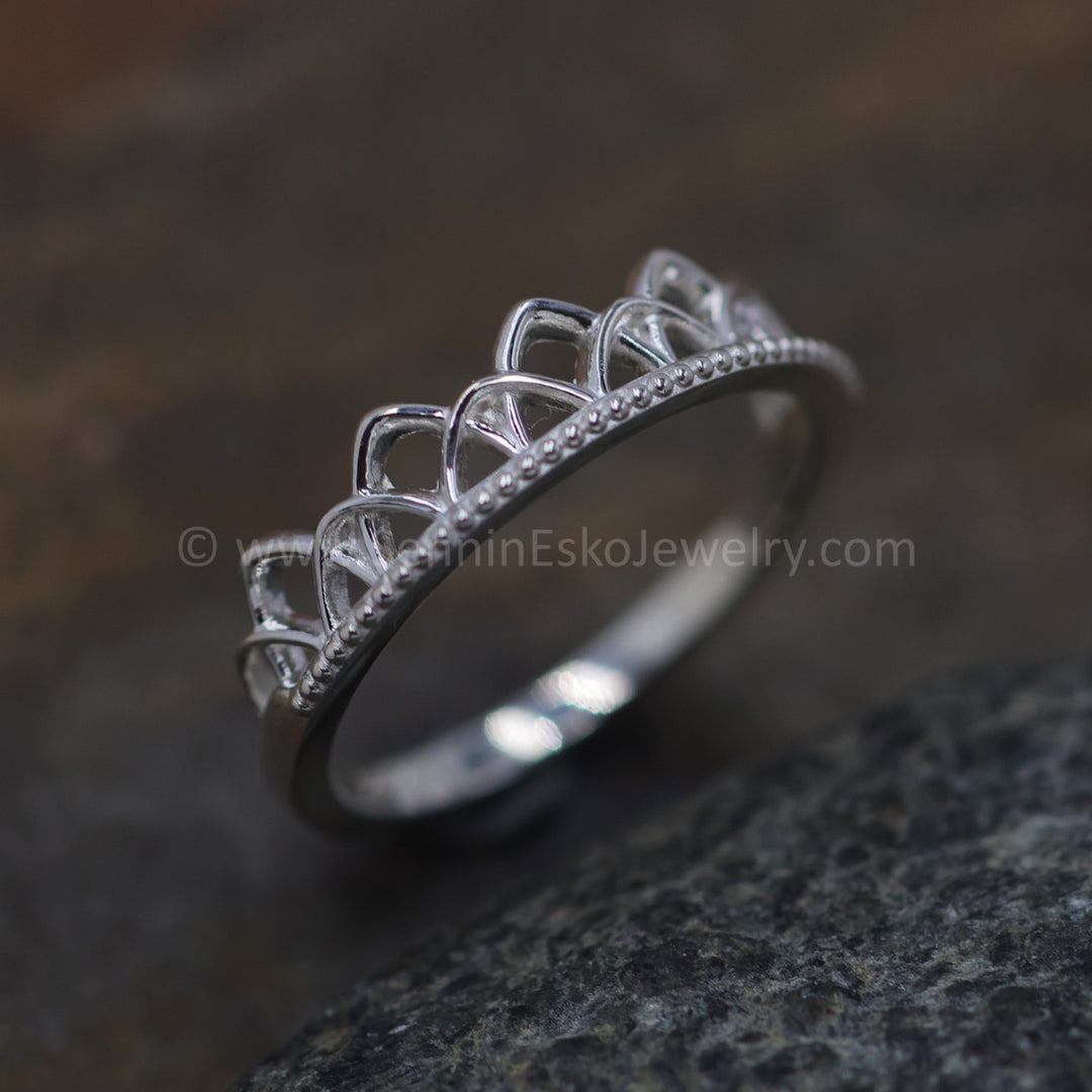 Silver Crown Stackable Ring