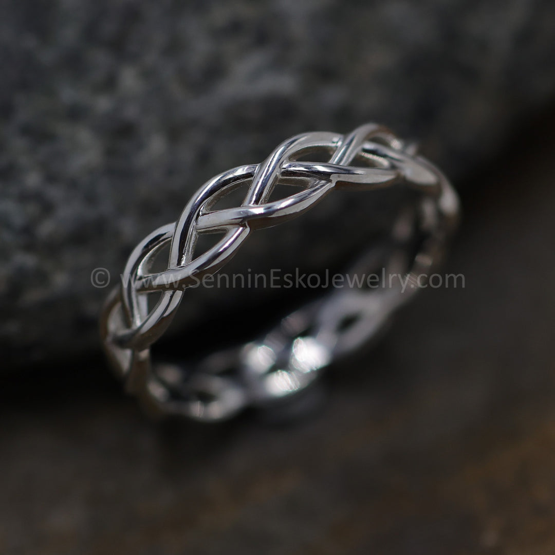 Silver Braid Stacking Ring