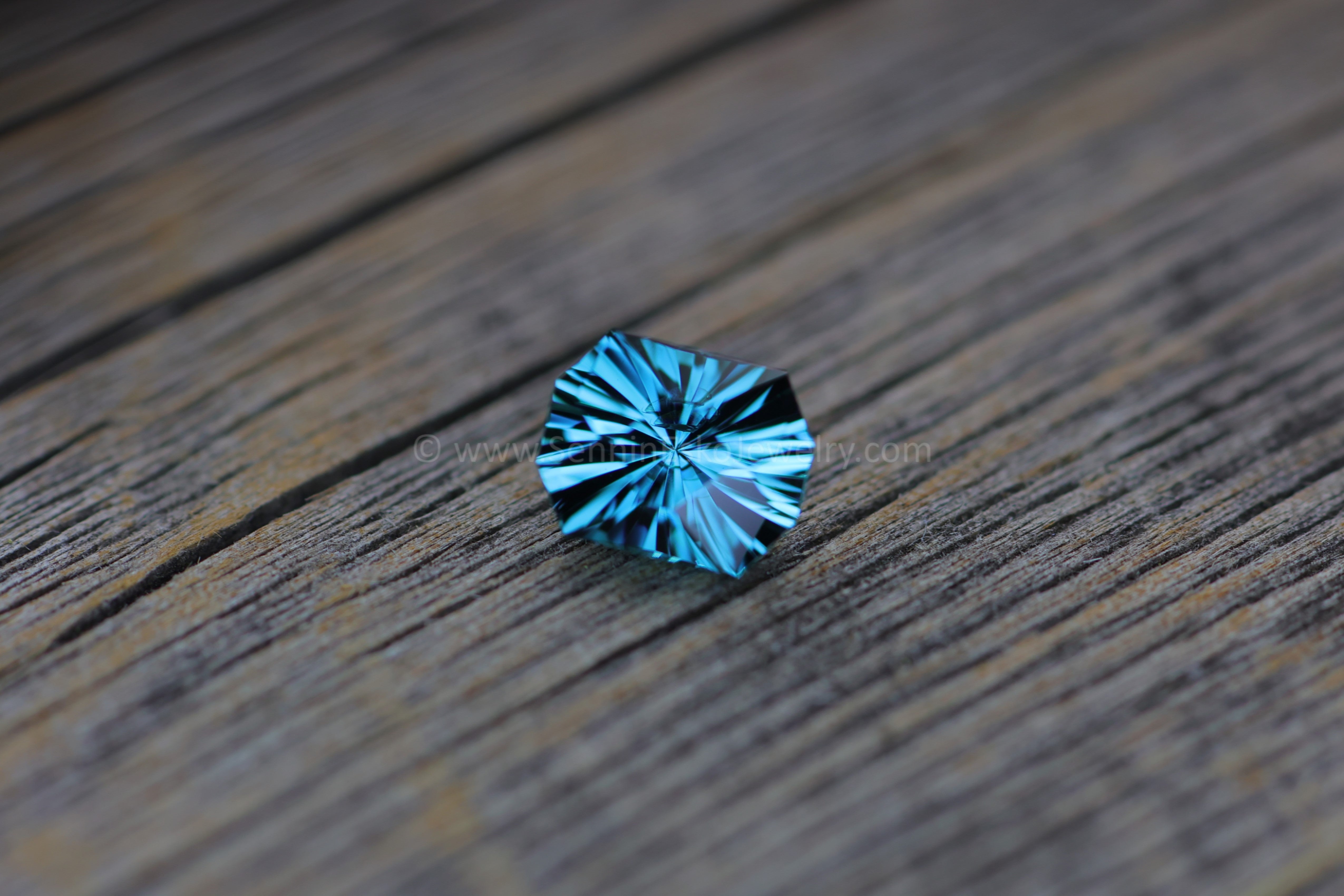 0.7 Carat Blue Tourmaline Octagon - 6.2x4.9mm - Galaxy Cut