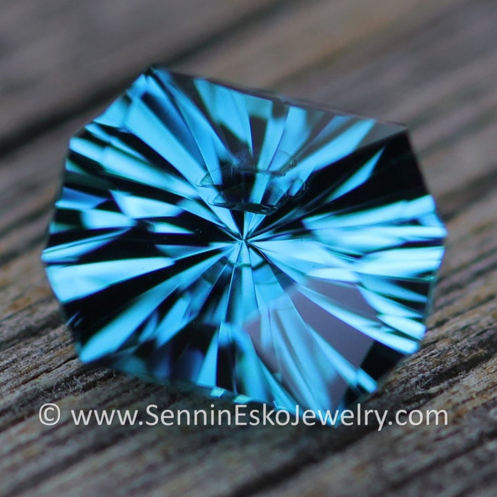 0.7 Carat Blue Tourmaline Octagon -  6.2x4.9mm - Galaxy Cut