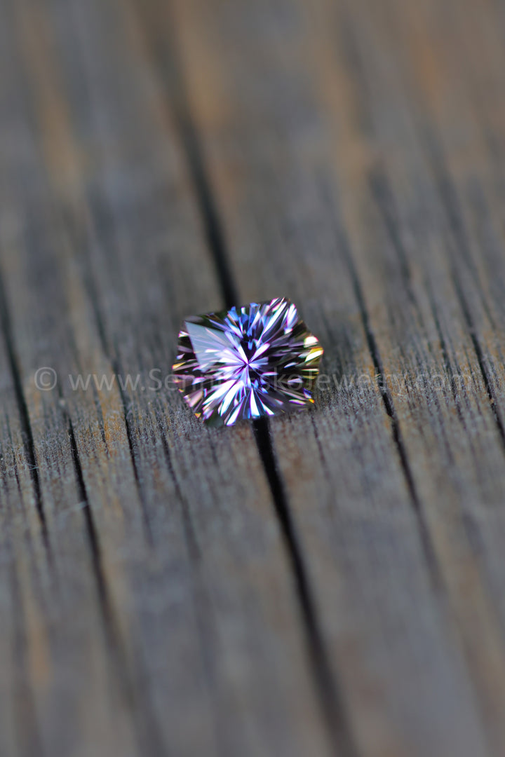 1.2 Carat Purple Yellow Tanzanite Hexagon - Unheated -  Fantasy Cut