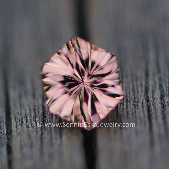 0.5 Carat Malaya Garnet Hexagon -  5.6x4.4mm - Fantasy Cut