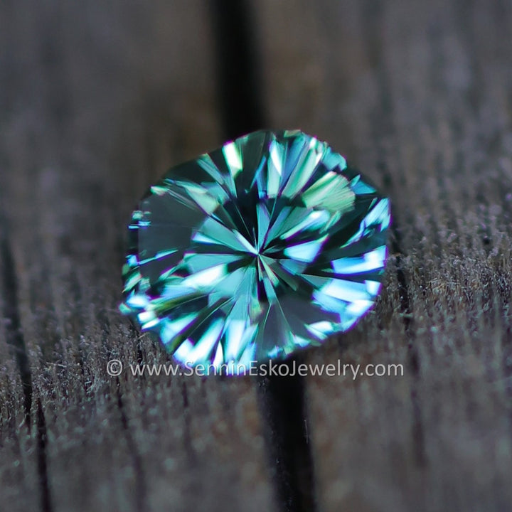 0.45 Carat Blue/Yellow Parti Sapphire Dodecagon -  5.2x4mm - Galaxy Cut