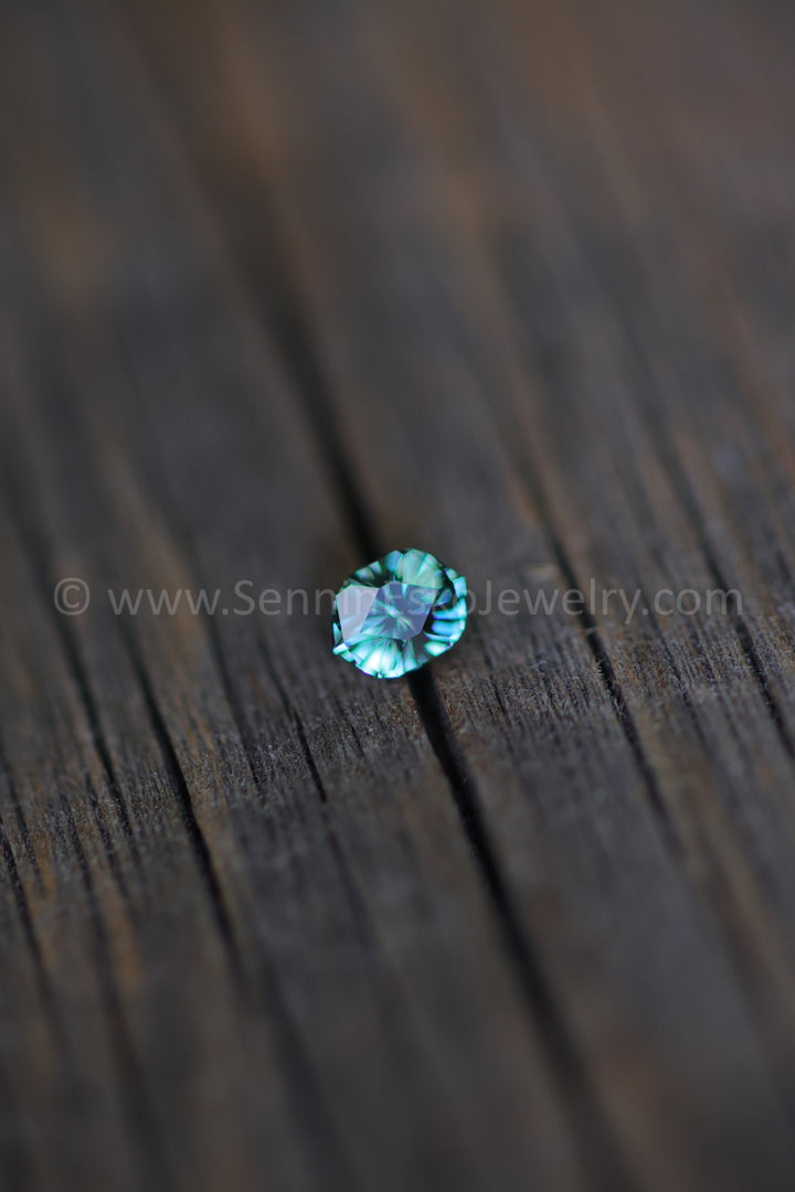 0.45 Carat Blue/Yellow Parti Sapphire Dodecagon -  5.2x4mm - Galaxy Cut