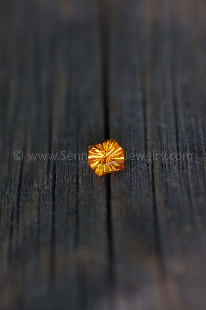 0.89 Carat Spessartite Garnet Hexagon - Fantasy Cut