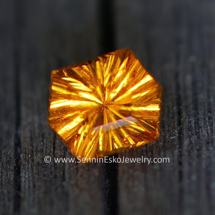 0.89 Carat Spessartite Garnet Hexagon - Fantasy Cut