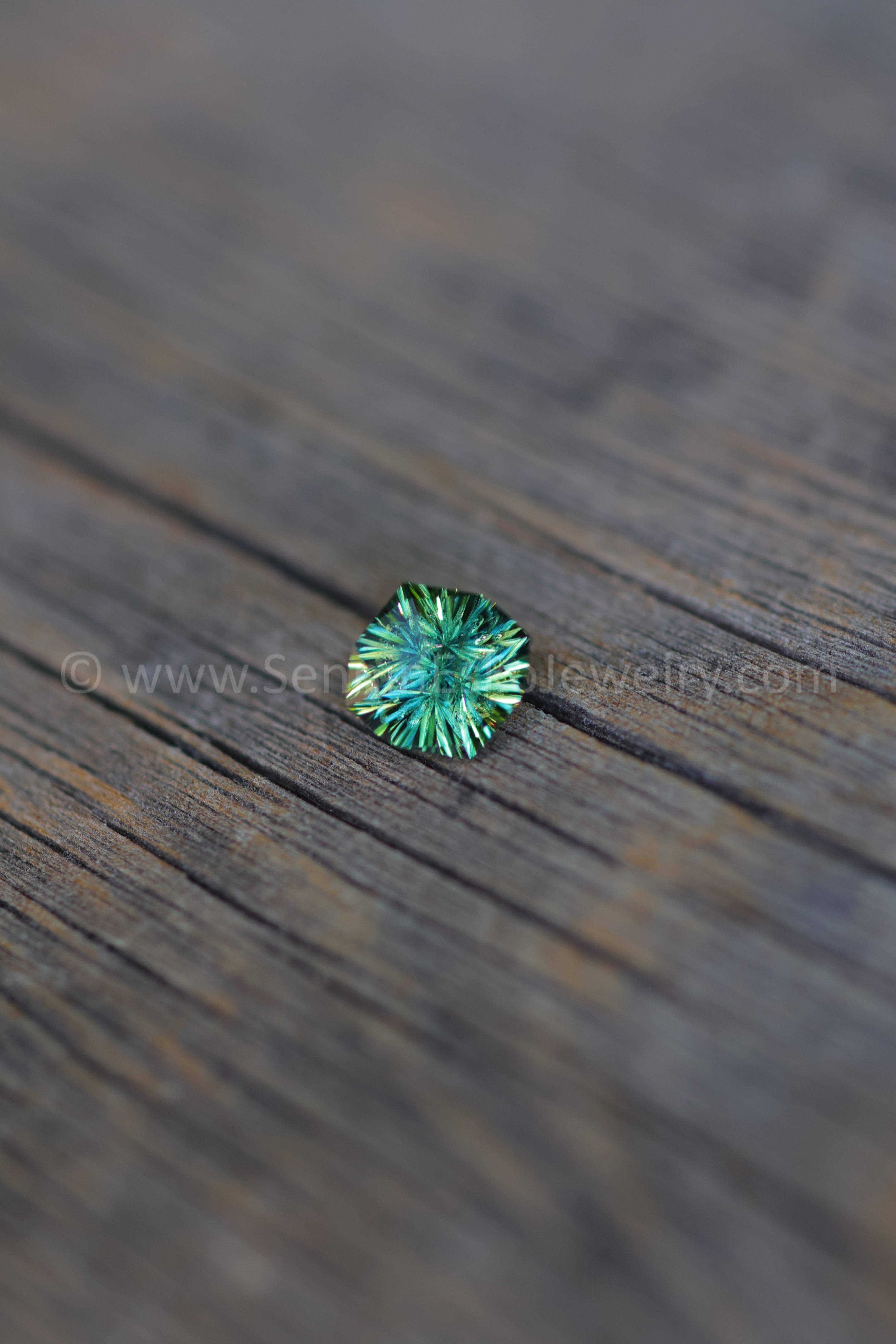 1.6 Carat Green/Yellow Parti Sapphire Octagon - 7.7x7.4mm - Galaxy
