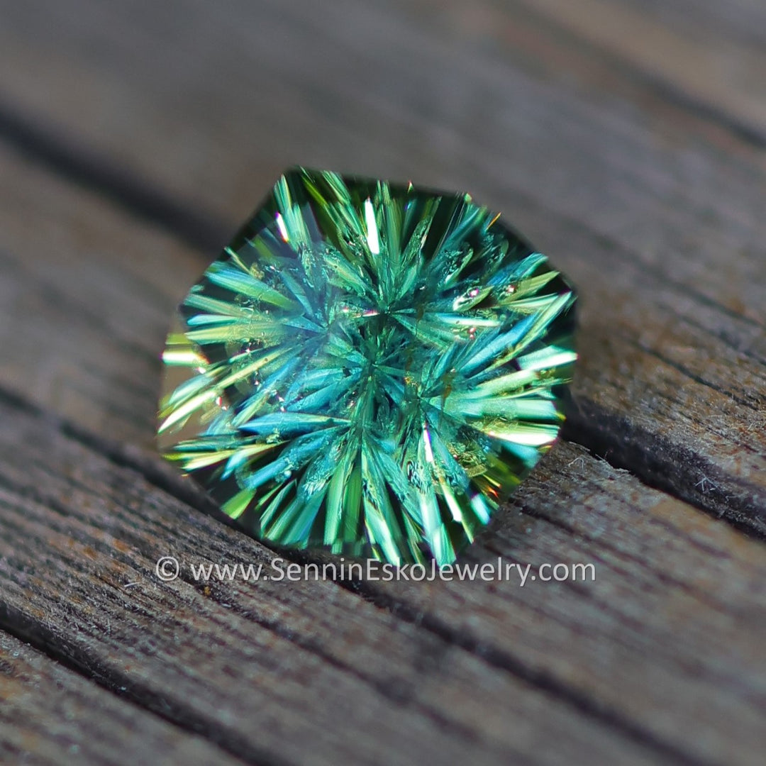 1.6 Carat Green/Yellow Parti Sapphire Octagon -  Fantasy Cut