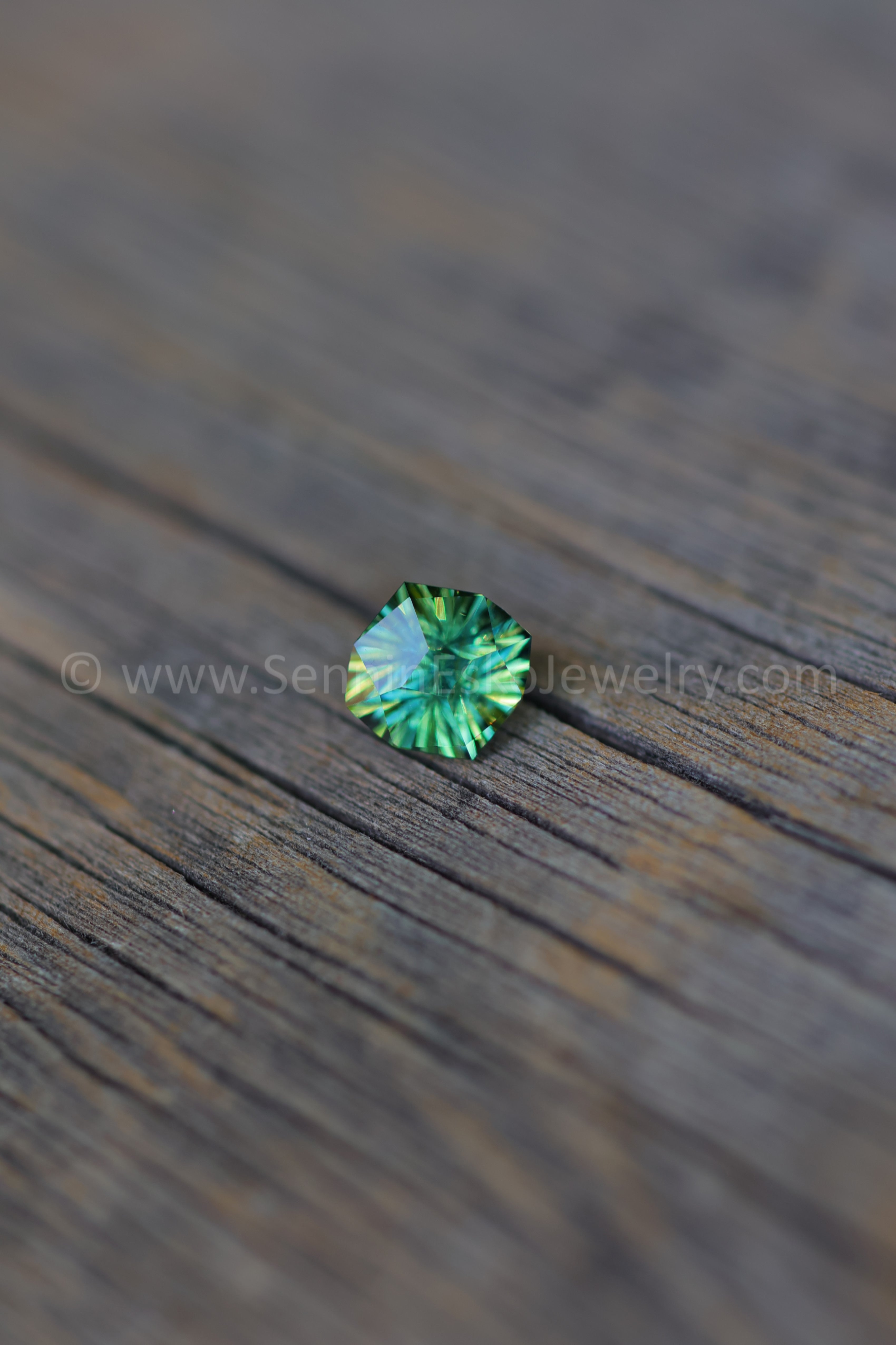 1.6 Carat Green/Yellow Parti Sapphire Octagon - 7.7x7.4mm - Galaxy
