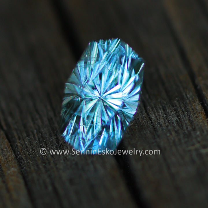 0.9 Carat Aquamarine Octagon -  7.7x4.9mm - Fantasy Cut