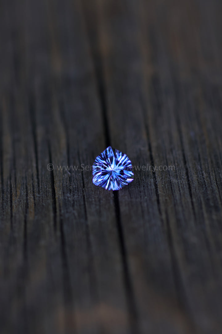 1.1 Carat Blurple Tanzanite Trillion - Heated -  Fantasy Cut