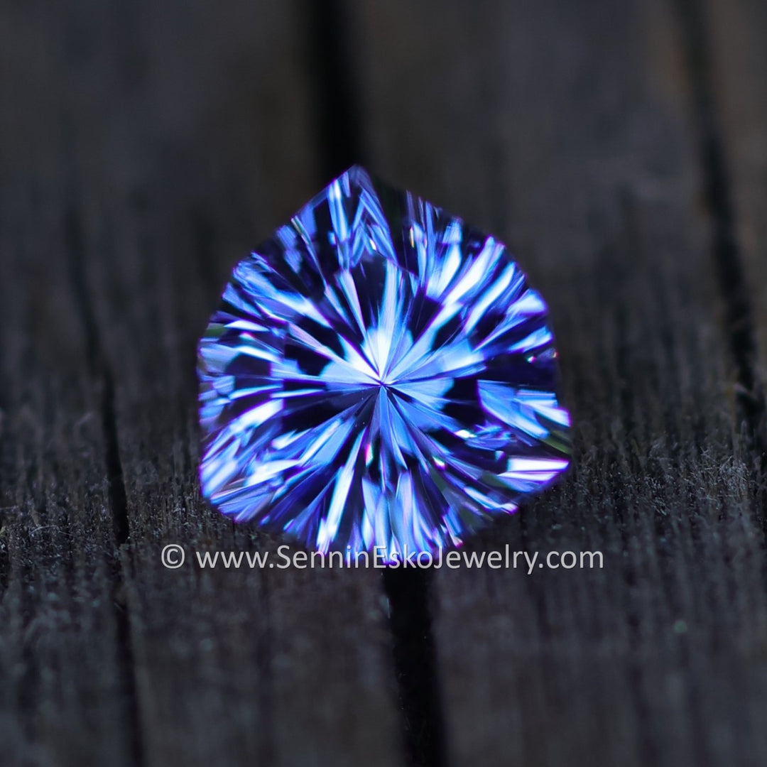 1.1 Carat Blurple Tanzanite Trillion - Heated -  Fantasy Cut