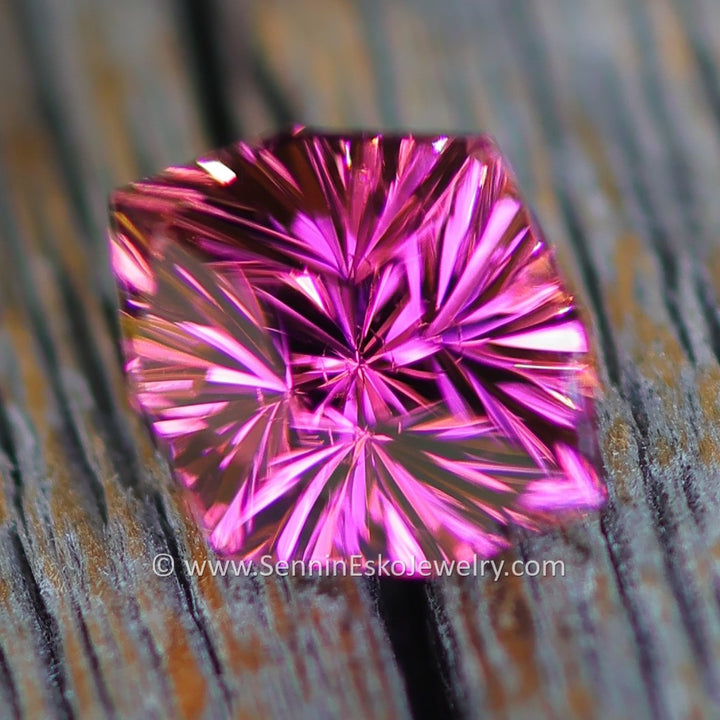 1.9 Carat Bright Pink Tourmaline Octagon -  9.1x7.8mm - Galaxy Cut