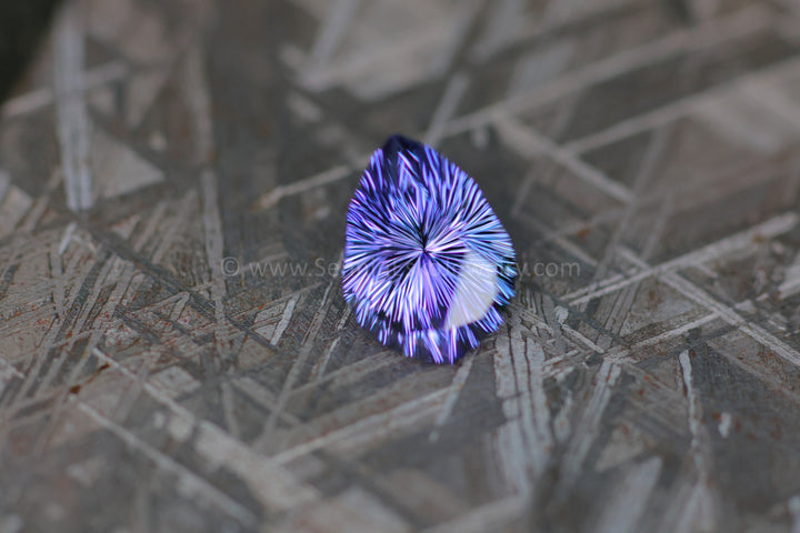 3.9 Carat Violet/Purple Tanzanite Pear - 11.6x8.5mm - Fantasy Cut