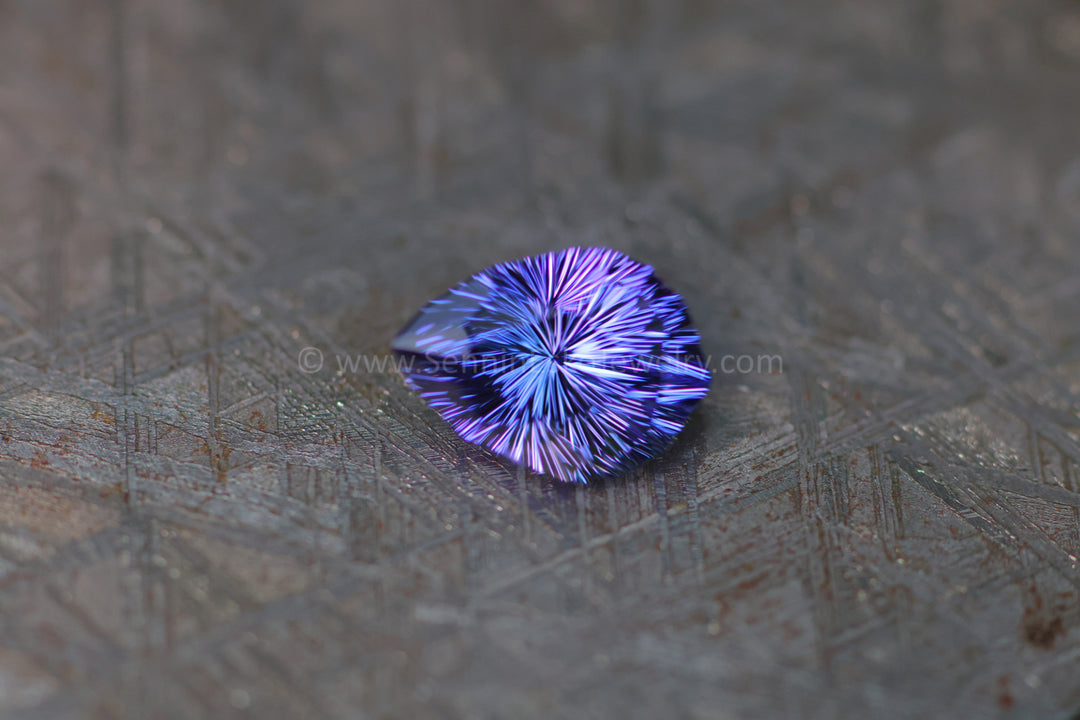 3.9 Carat Violet/Purple Tanzanite Pear - 11.6x8.5mm - Fantasy Cut