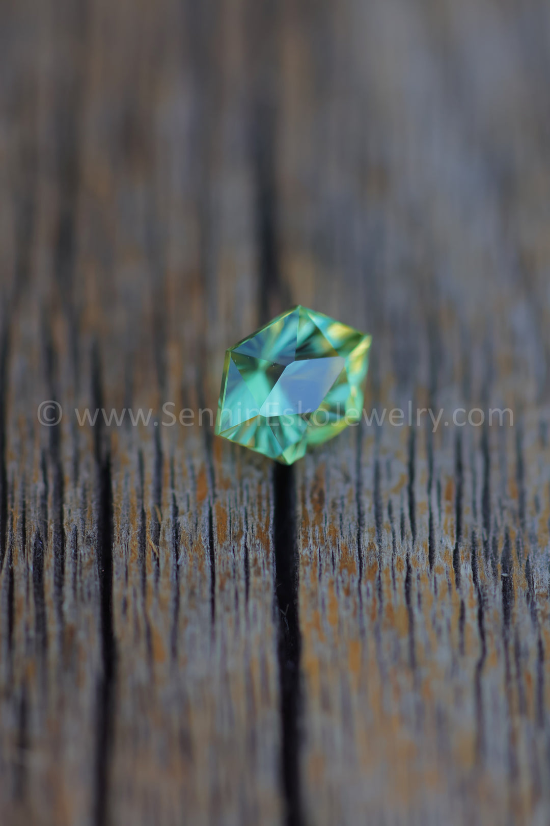 1.4 Carat Mint Tourmaline Hexagon -  8.4x6mm - Galaxy Cut