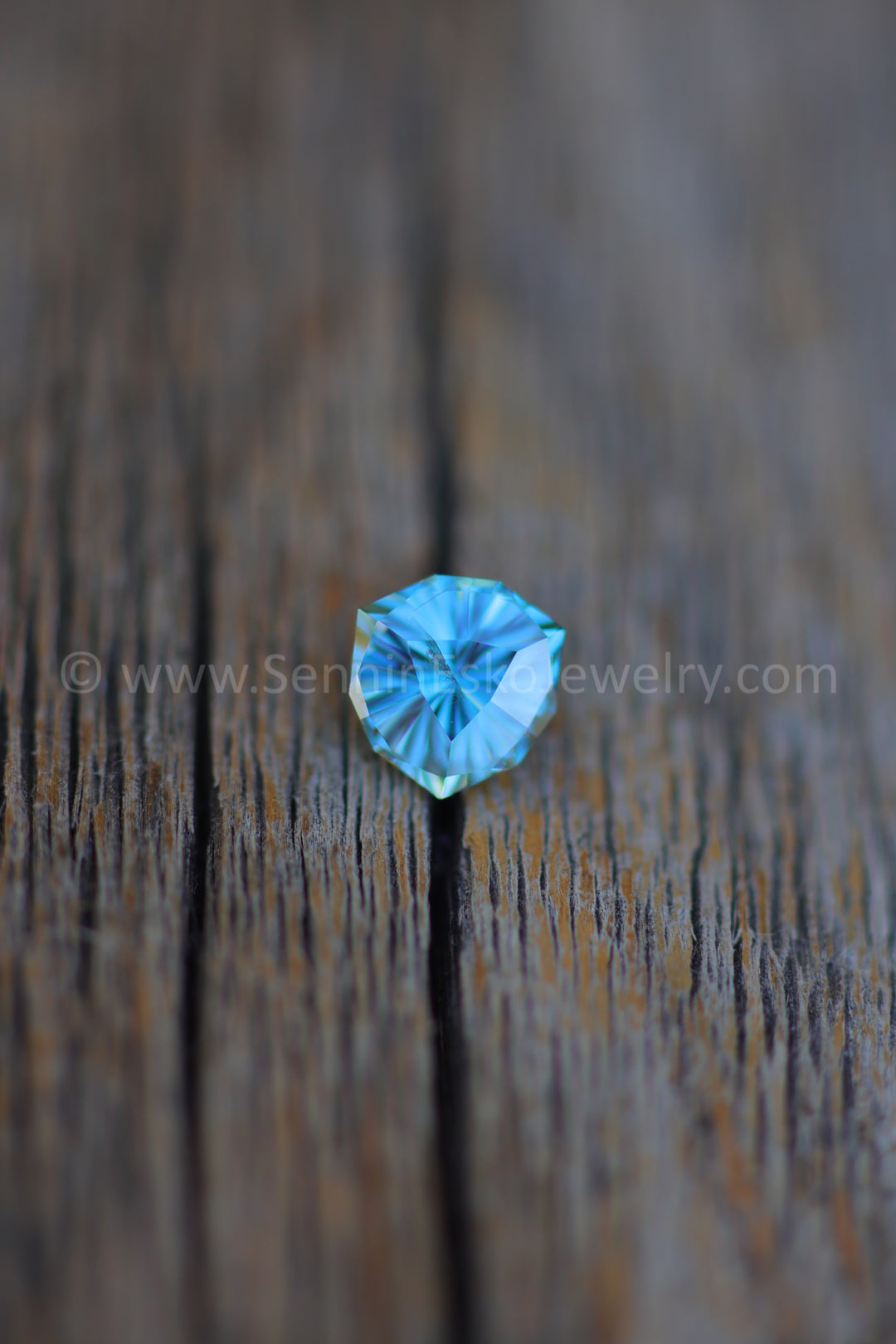 1.9 Carat Blue Zircon Trillion -  7.2x6.7mm - Fantasy Cut