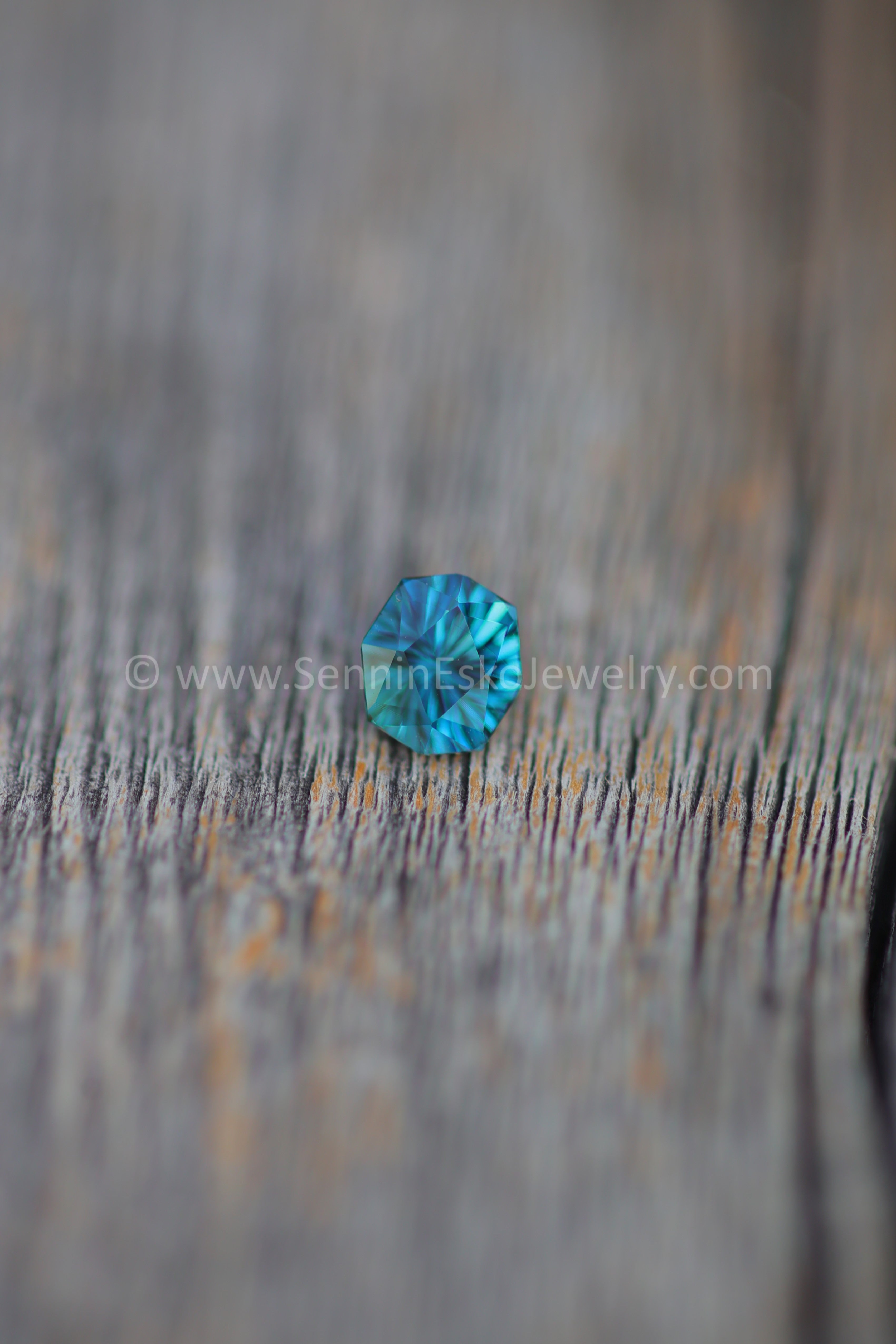 1.3 Carat Blue/Green Sapphire Octagonal Cushion - 6.6x5.9mm - Esko