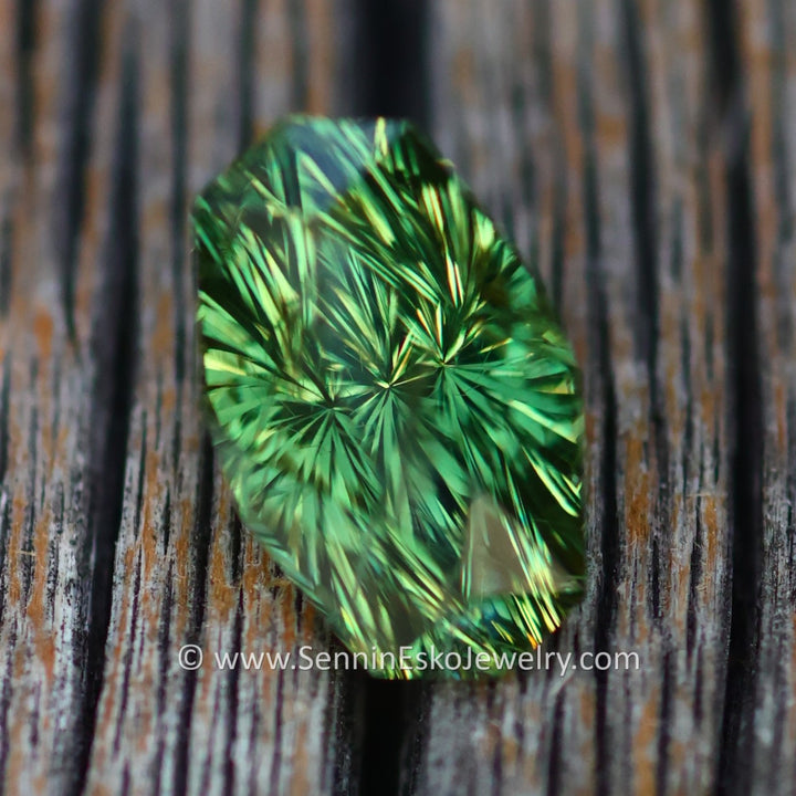 3.5 Carat Olive Green Sapphire Long Cushion -  11x6.6mm - Esko Universe Cut ™