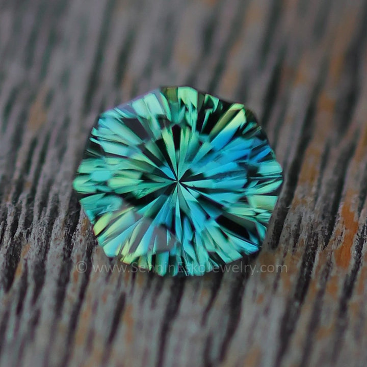 0.73 Carat Parti Green/Yellow/Blue Sapphire Cushion - 5.9x5.4mm - Esko Universe Cut ™