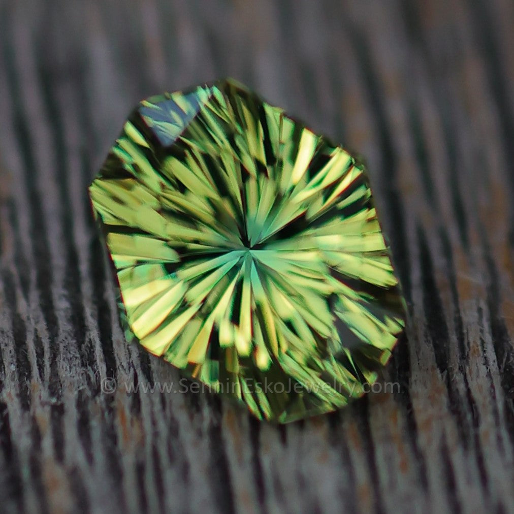 1.2 Carat Parti Green/Yellow Sapphire Cushion - 7.2x5.9mm - Esko Universe Cut ™