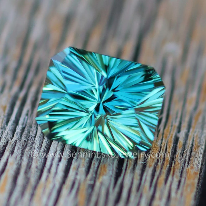 1.47 Carat Teal/Green Sapphire Octagon  -  6.6x5.3mm - Esko Universe Cut ™