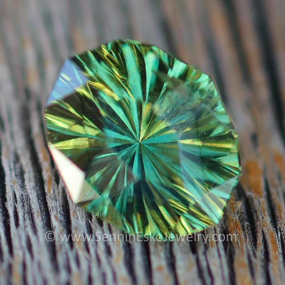 1.7 Carat Olive Green Sapphire Dodecagon/Oval  -  8.1x6.7mm - Esko Universe Cut ™