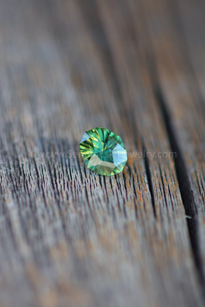 1.7 Carat Olive Green Sapphire Dodecagon/Oval  -  8.1x6.7mm - Esko Universe Cut ™