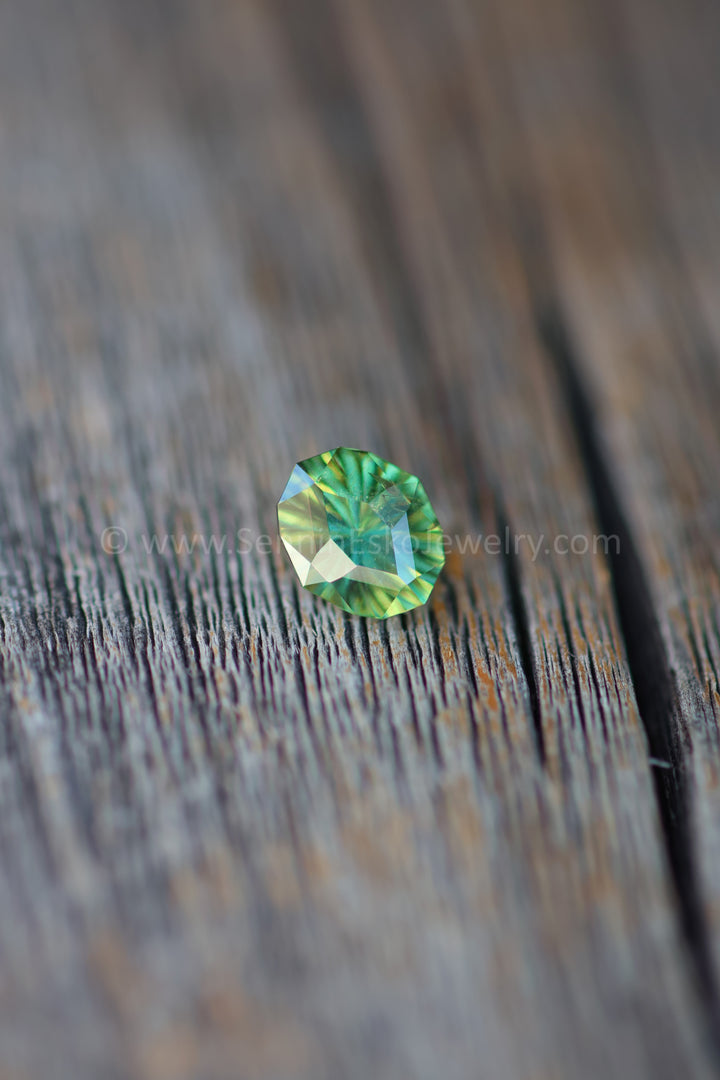 1.7 Carat Olive Green Sapphire Dodecagon/Oval  -  8.1x6.7mm - Esko Universe Cut ™