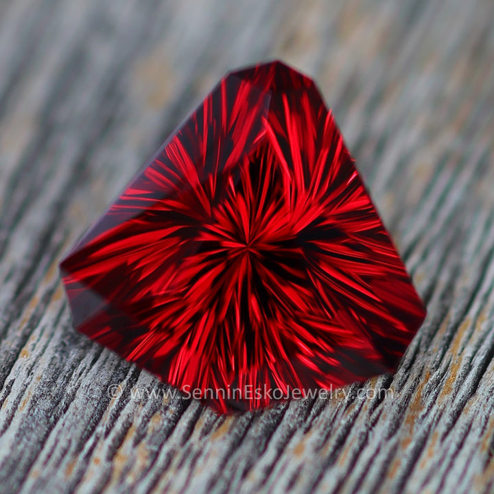 Custom Listing - Rose Gold Bezel Pendant Setting for 4.9 Carat Rhodolite Garnet Kite