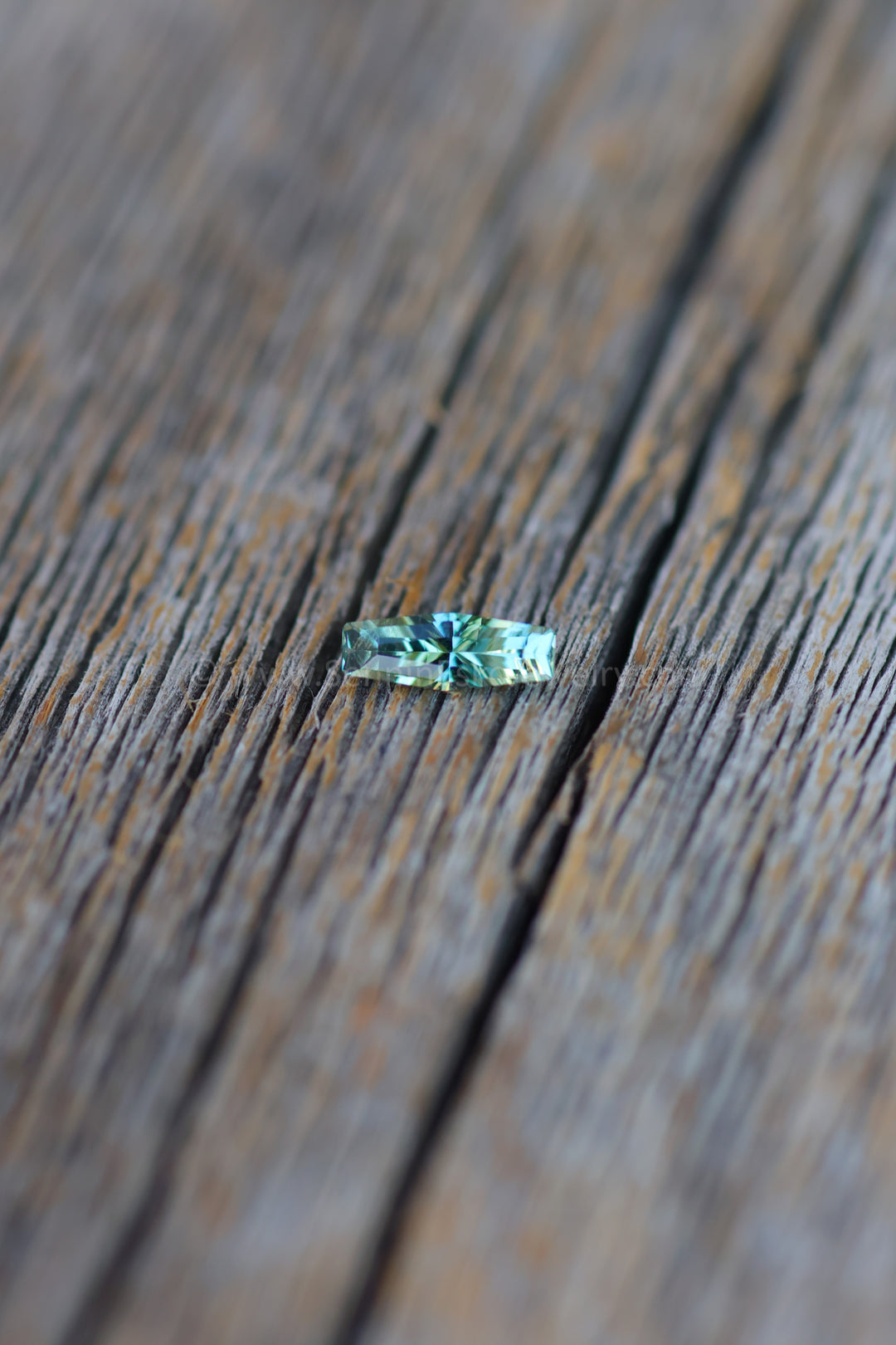 0.33 Carat Green/Blue Hexagonal Baguette - 7.3x2.7mm - Esko Placid Cut ™