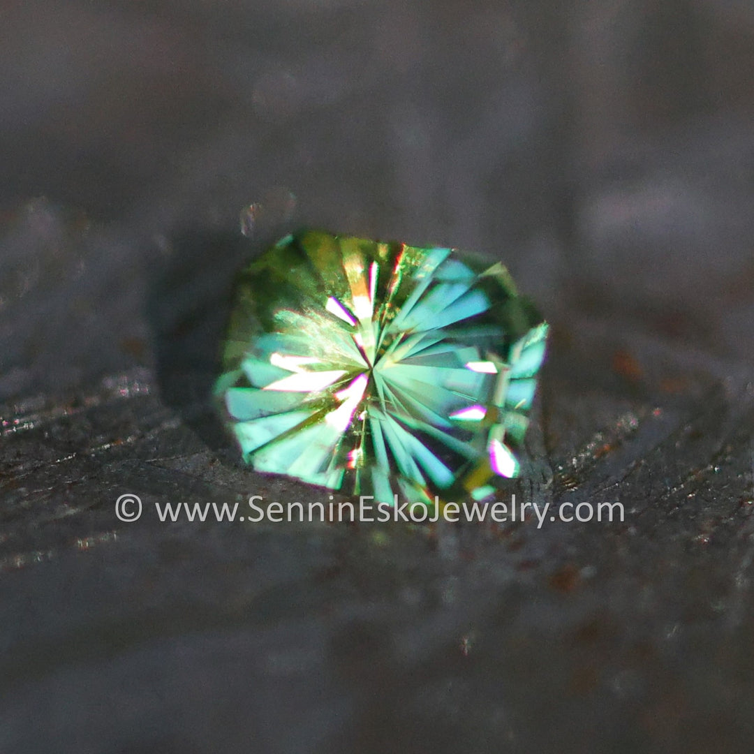 0.5ct Yellow/Green Sapphire Tapered Octagon, 5x4.3mm