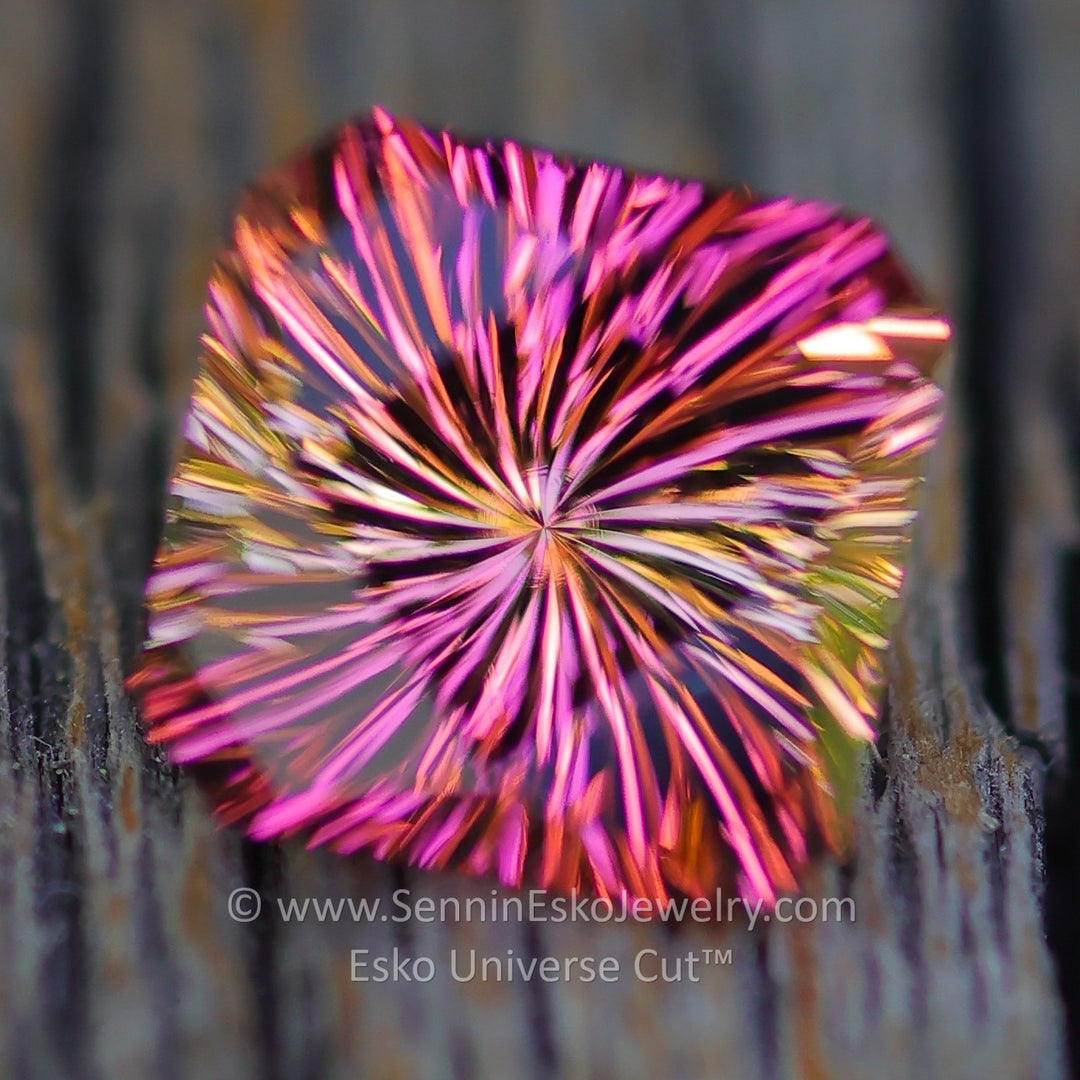 1.8 Carat Bi Color Sunset Tourmaline - 7.2x8.8mm - Esko Universe Cut ™
