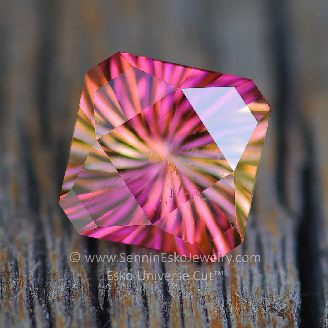 1.8 Carat Bi Color Sunset Tourmaline - 7.2x8.8mm - Esko Universe Cut ™