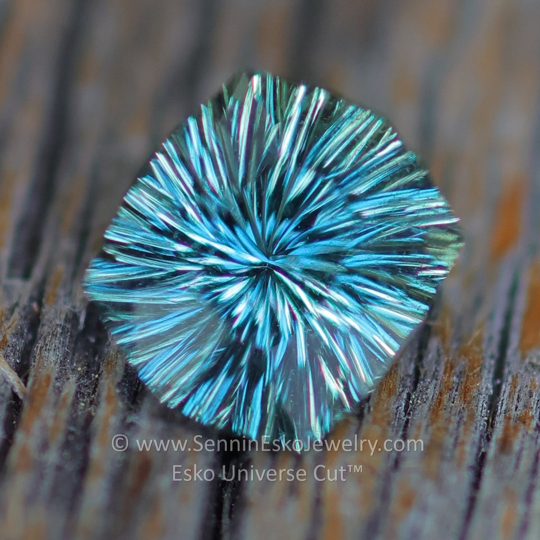 1.3 Carat Steely Green Sapphire Cushion - 6.8x5.9mm - Esko Universe Cut ™