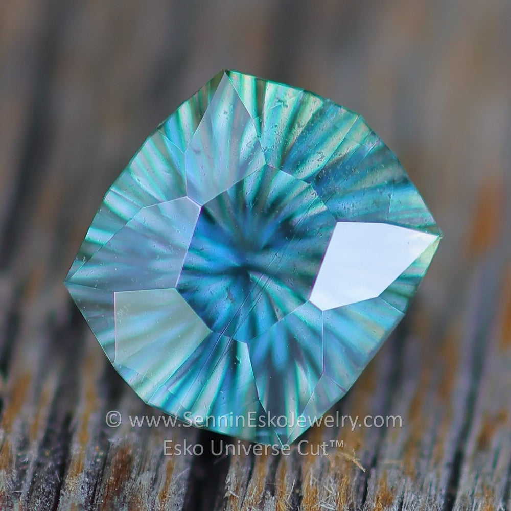 1.3 Carat Steely Green Sapphire Cushion - 6.8x5.9mm - Esko Universe Cut ™