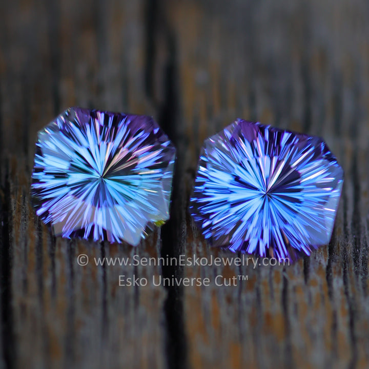 Custom Listing - Deposit Listing for Joe - Tanzanite Galaxy Cut Earrings