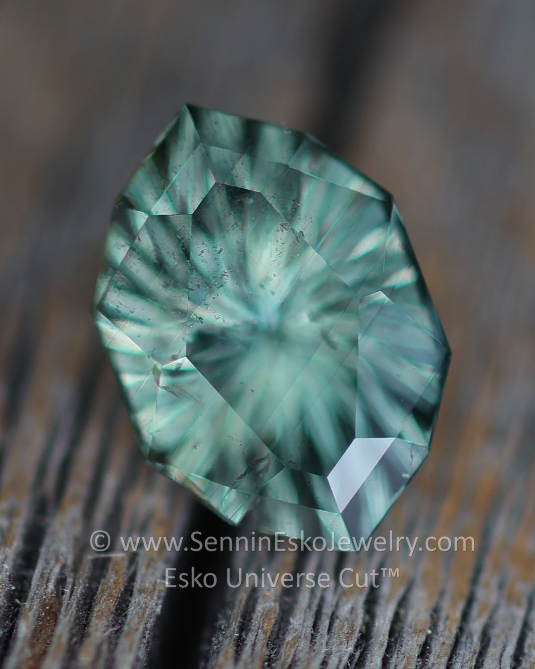 2.22 Carat Steely Green Sapphire Marquise Hexagon - 9.4x6.3mm - Esko Universe Cut ™