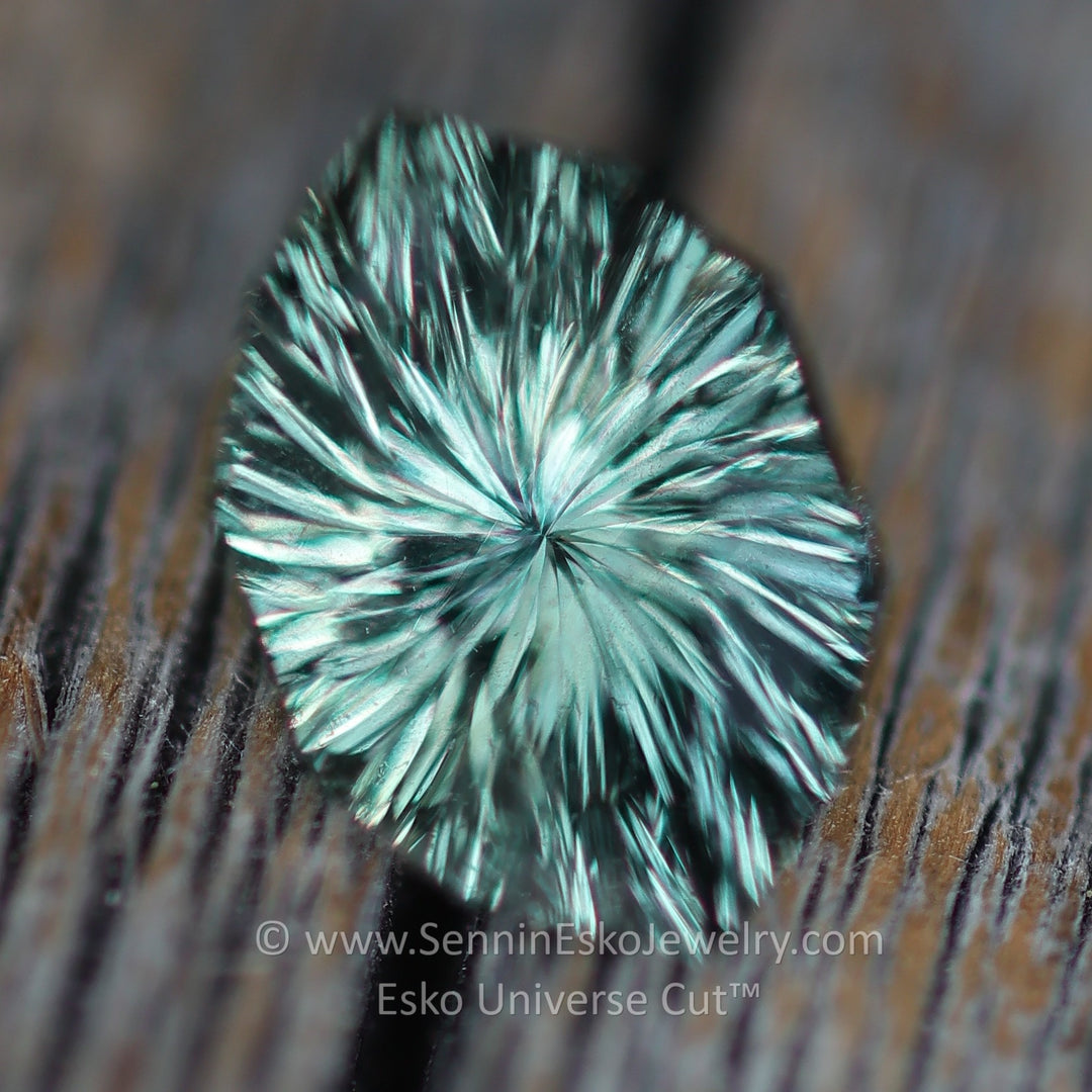 2.22 Carat Steely Green Sapphire Marquise Hexagon - 9.4x6.3mm - Esko Universe Cut ™