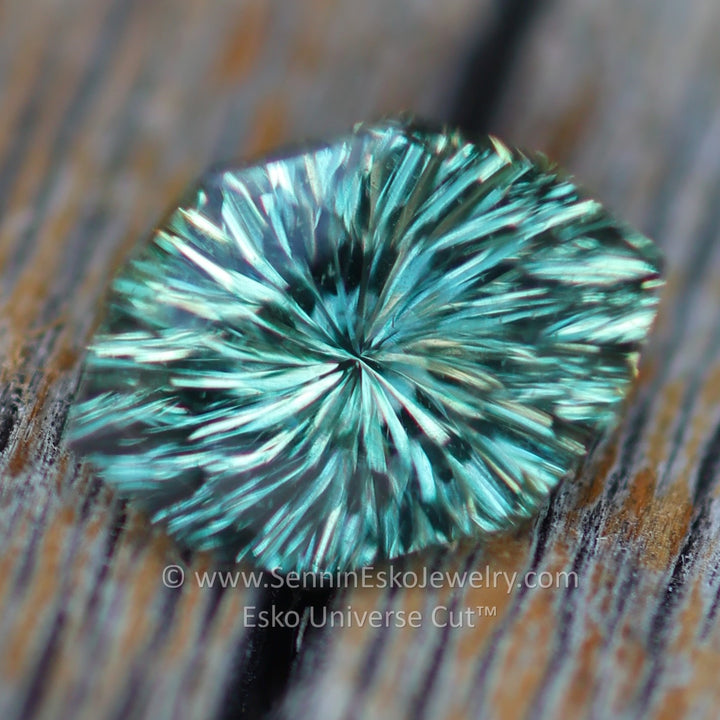 2.22 Carat Steely Green Sapphire Marquise Hexagon - 9.4x6.3mm - Esko Universe Cut ™